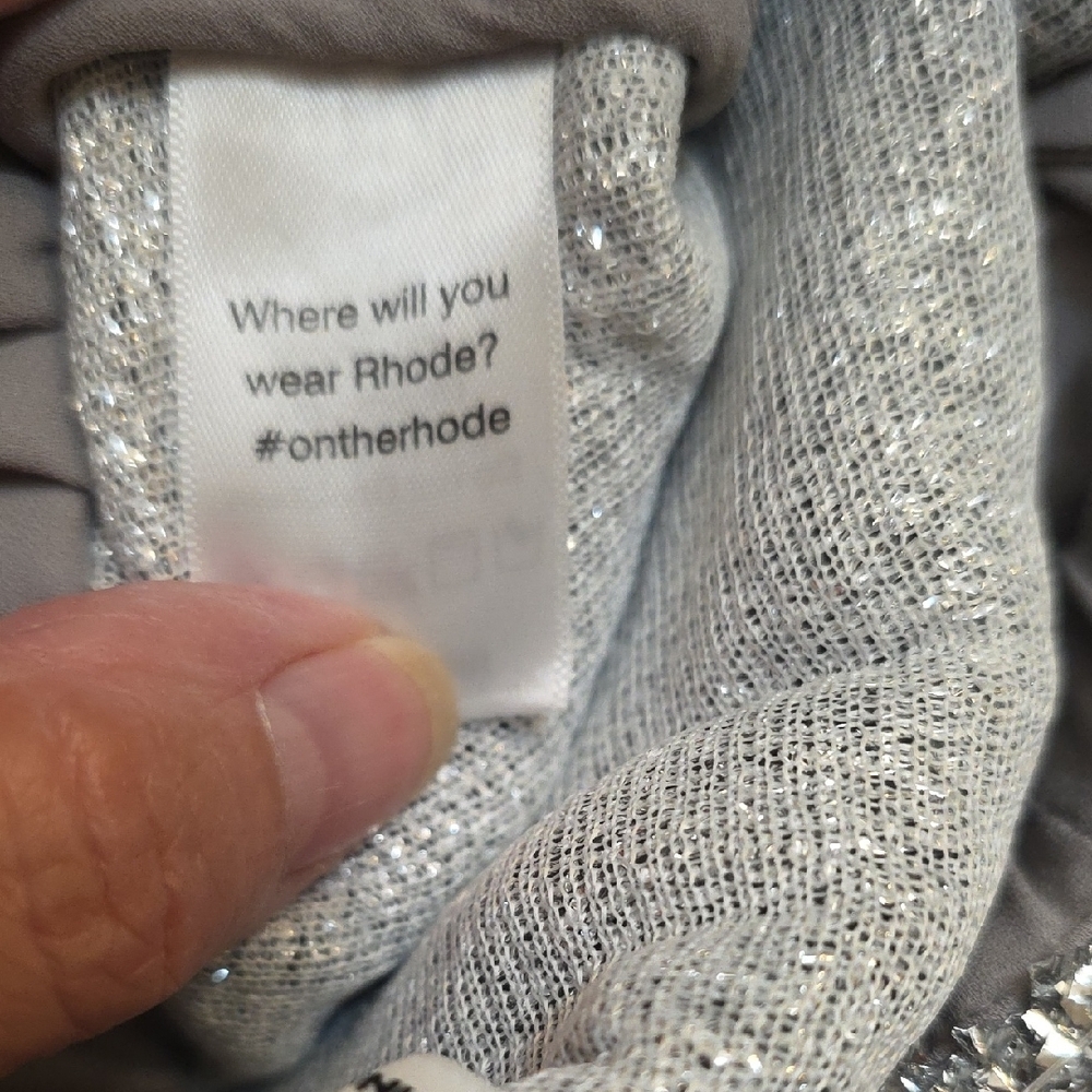 NEW RHODE LAURA TEXTURED SILVER METALLIC STIRRUP PANTS SIZE XS - Picture 10 of 11